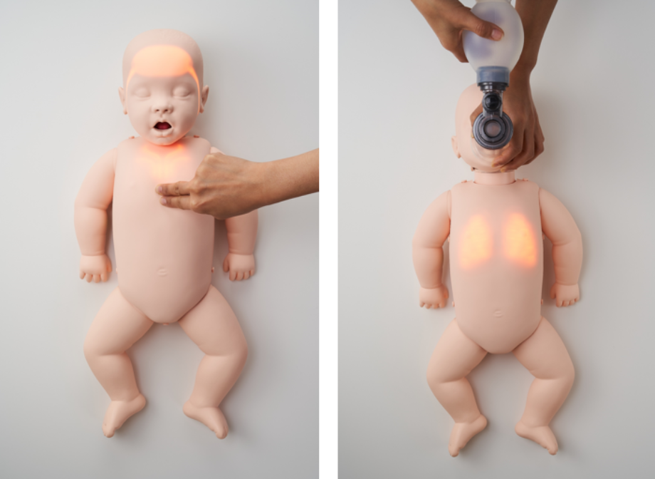 CPR and Ventilation lights on Brayden Baby